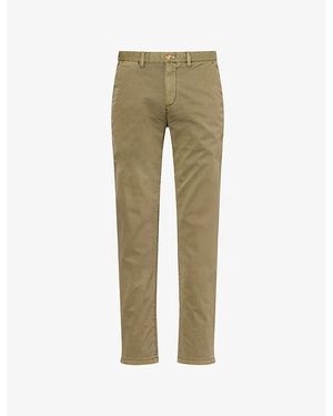GANT Slim-Leg Mid-Rise Cotton Trousers - Green