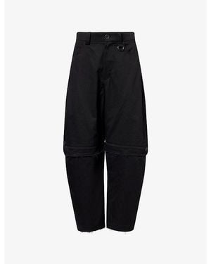 TEAM WANG design Reversible Acceptance Cotton Trousers - Black
