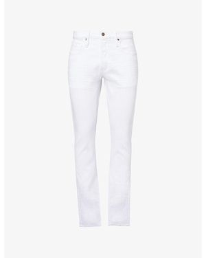 Tom Ford Texured Straight-Leg Denim-Blend Jeans - White