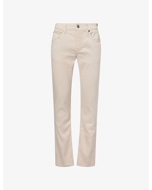 7 For All Mankind Straight-Leg Linen And Cotton Denim Jeans - Natural