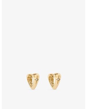 Astley Clarke Biography Heart 18Ct- Plated Sterling- Huggie Earrings - Metallic