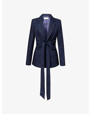 Gabriela Hearst Grant Knotted Cotton-And-Linen Blazer - Blue