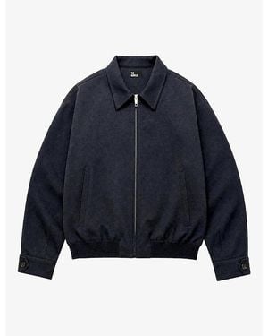The Kooples Collared Zip-Up Stretch Wool-Blend Jacket - Blue