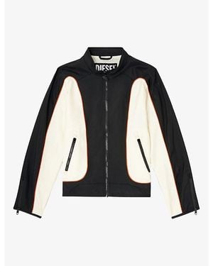 DIESEL Colour-Block Zip-Up Nylon Jacket - Black