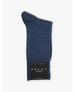 FALKE Airport Wool-Blend Socks - Blue