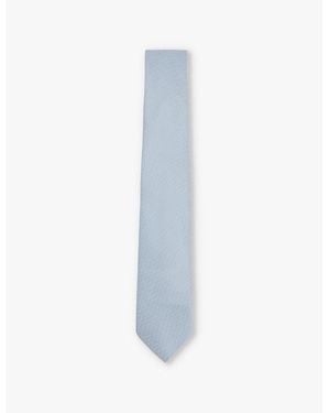 Reiss Ceremony Textured Woven Tie - Blue
