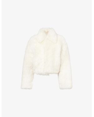 Bottega Veneta Cropped Regular-Fit Fur Jacket - White