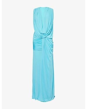 Christopher Esber Ripple Drape Jersey Maxi Dress - Blue