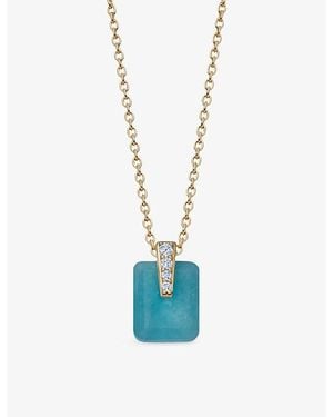 Astley Clarke Deco 18Ct Vermeil, Amazonite And Sapphire Pendant Necklace - Blue