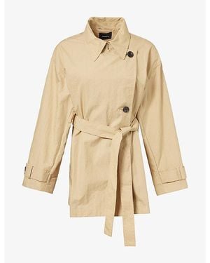 Theory The Relaxed Woven Trench Coat - Natural