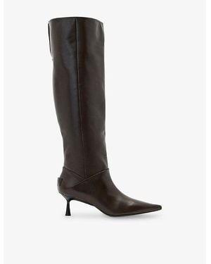 AllSaints Odyssey Leather Heeled Knee-High Boots - Black