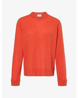 Reformation Boyfriend Crew-Neck Cashmere Sweater - Red