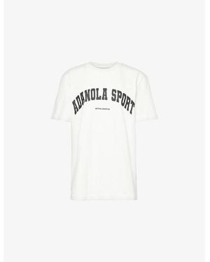 ADANOLA Logo-Pattern Cotton-Jersey T-Shirt - White