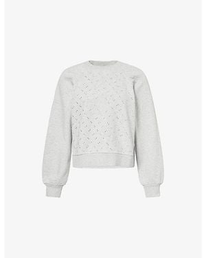PAIGE Tricia Crystal-Embellished Cotton Sweatshirt - White