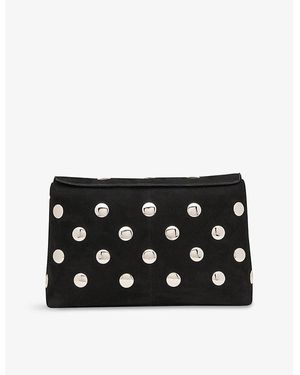 Whistles Fia Studded Suede Clutch Bag - Black