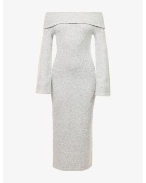 4th & Reckless Sable Off-Shoulder Knitted Maxi Dress - Gray