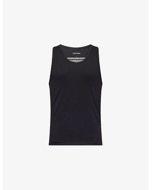 Calvin Klein Lounge Regular-Fit Pack Of Three Cotton-Jersey Tank Tops - Blue