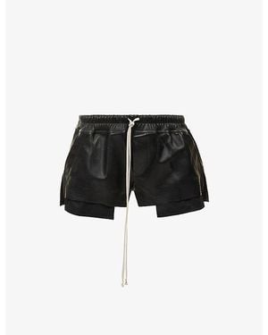 Rick Owens Low-Rise Fog Leather Boxer Shorts - Black