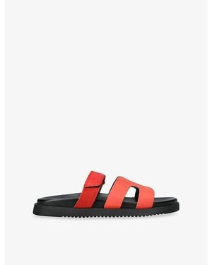 Steve Madden Missile Flat Faux Leather Sandals - Red