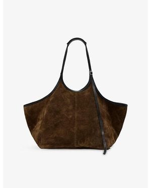 AllSaints Siloh Oversized Suede Tote Bag - Brown