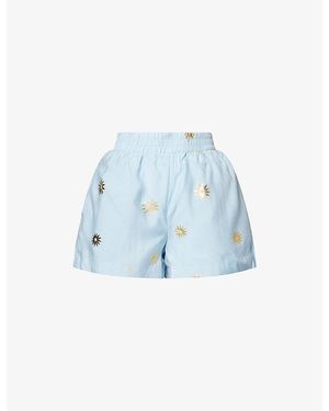 Never Fully Dressed Sun Elissa Relaxed-Fit Woven Shorts - Blue