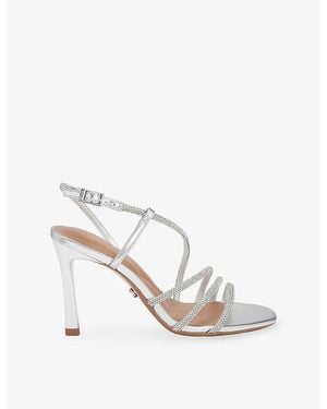 Carvela Kurt Geiger Paparazza Wide-Fit Jewel Heeled Woven Sandals - White