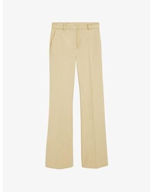 JOSEPH Tafira Flared-Leg Mid-Rise Stretch-Woven Trousers - Natural