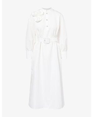 Huishan Zhang Ada Woven Midi Dress - White