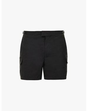 Represent Jet Cargo Buckle-Epaulettes Swim Shorts - Black