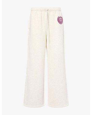 GOOD AMERICAN The Brushed Fleece Jersey Jogging Bottoms - White