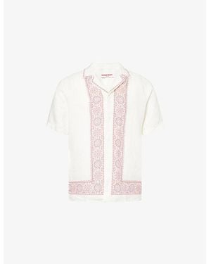 Orlebar Brown Maitan Border-Print Linen Shirt - White