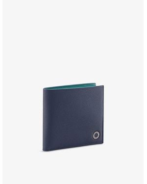 BVLGARI Logo-Plaque Leather Wallet - Blue