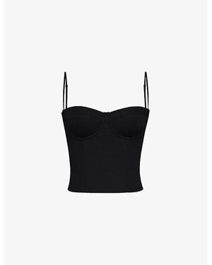 House Of Cb Samaria Bodice Woven Corset Xs (A-C Cup) - Black