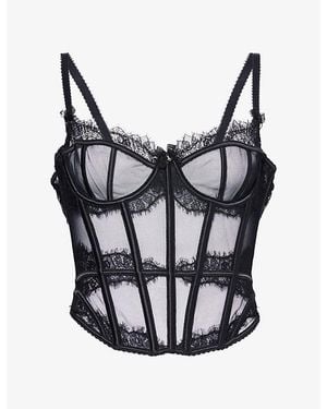 Lounge Underwear Zendaya Underwired Tulle Corset - Black