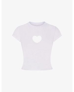 Skims Worn-In Heart Baby Cotton-Jersey T-Shirt - White