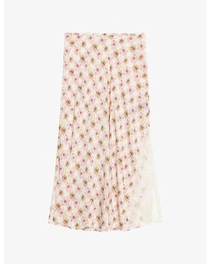 Zadig & Voltaire Jayla Floral-Print Woven Maxi Skirt - Natural