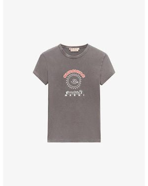 Marni Sunshine Print Cotton T-Shirt - Grey