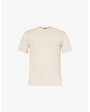 Emporio Armani Eagle Logo Cotton T-Shirt - Natural