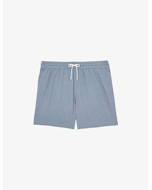 Reiss Tito Geo-Pattern Swim Shorts - Blue