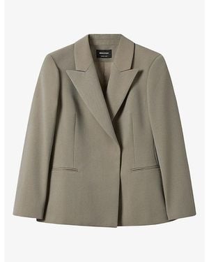 Whistles Double-Breasted Wool-Blend Blazer - Green