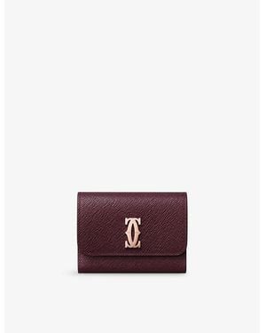 Cartier C De Mini Leather Wallet - Purple
