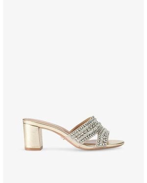 Carvela Kurt Geiger Pageant Faux-Leather Heeled Mules - White