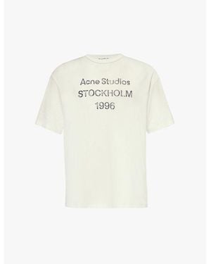 Acne Studios Exford 1996 Logo-Print Cotton-Jersey Blend T-Shirt - White