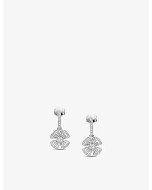 BVLGARI Fiorever 18Ct- And 0.89Ct Brilliant-Cut Diamond Hoop Earrings - White