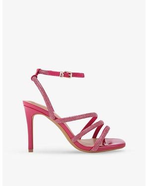 KG by Kurt Geiger Savanna Rhinestone-Embellished Satin Heeled Sandals - Pink