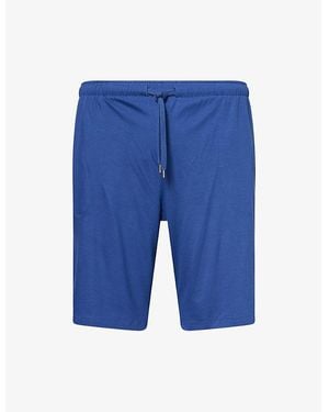Derek Rose Basel Relaxed-Fit Stretch-Modal Lounge Shorts - Blue