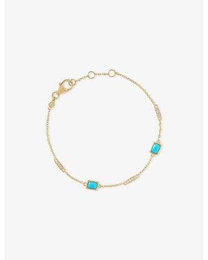 Astley Clarke Aurora Ridge 18Ct, And Sapphire Station Bracelet - White