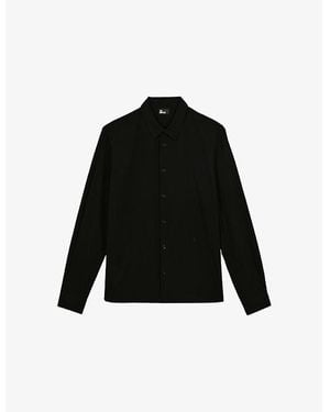 The Kooples Classic-Collar Regular-Fit Woven Shirt - Black