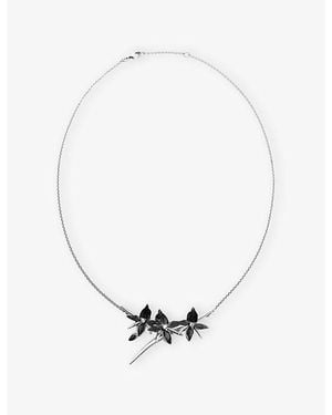 Shaun Leane Orchid Sterling- And 0.16Ct Diamond Flower Necklace - White