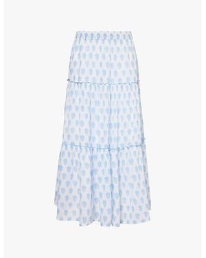Aspiga Bea Graphic-Print Cotton Maxi Skirt - Blue